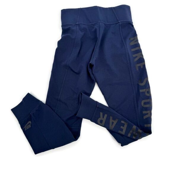 Nike Essentials Training Printed Leggings‎ Blue Black Medium - Picture 1 of 8